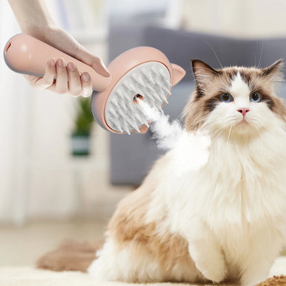 Rechargeable Mist Grooming Brush for Indoor Cats - Calming Deshedding and Massage Tool