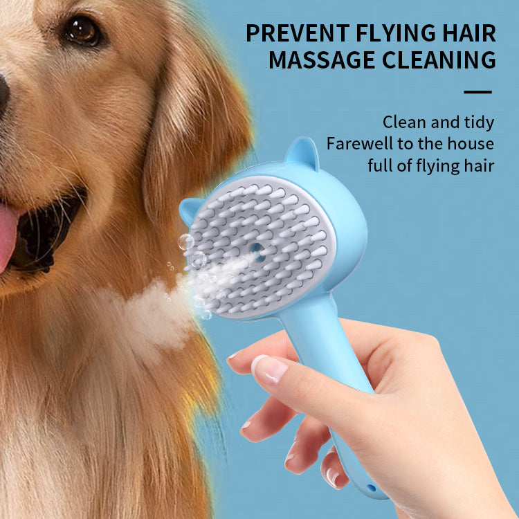 Rechargeable Mist Grooming Brush for Indoor Cats - Calming Deshedding and Massage Tool