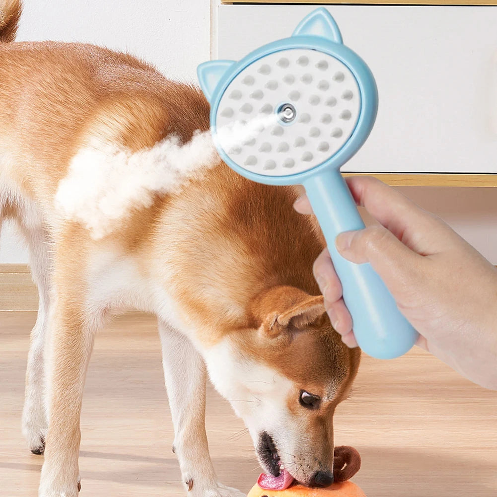 Rechargeable Mist Grooming Brush for Indoor Cats - Calming Deshedding and Massage Tool